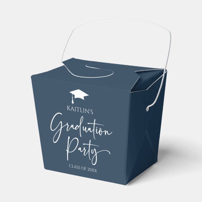 Minimalist Modern Elegant Graduation Party Favour Box (Front Side)