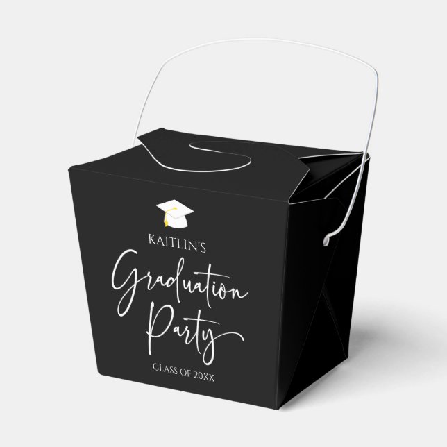Minimalist Modern Elegant Graduation Party Favour Box (Front Side)