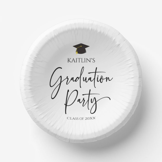 Minimalist Modern Elegant Graduation Party Paper Plate (Front)