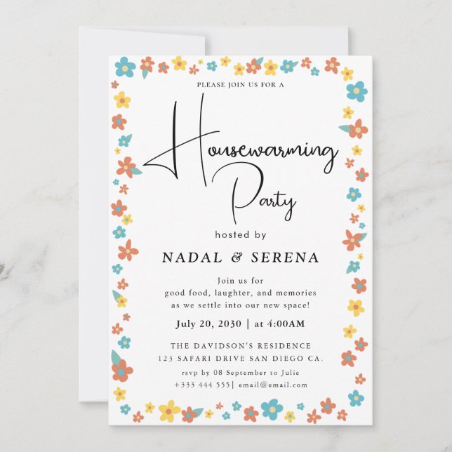 Minimalist Modern Elegant Housewarming Party Invitation (Front)