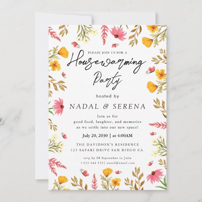 Minimalist Modern Elegant Housewarming Party Invitation (Front)