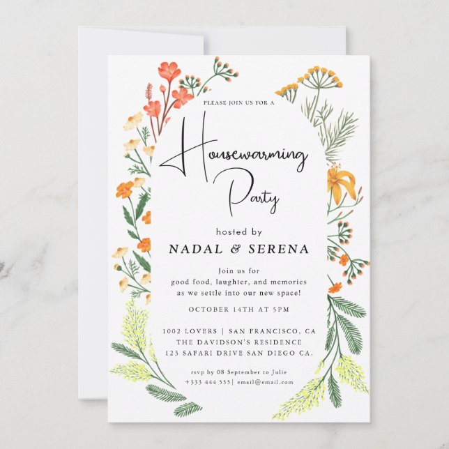 Minimalist Modern Elegant Housewarming Party Invitation (Front)