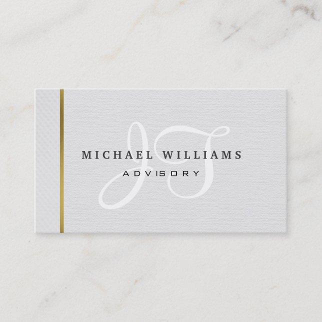 MINIMALIST MODERN ELEGANT METAL PROFESSIONAL BUSINESS CARD (Front)