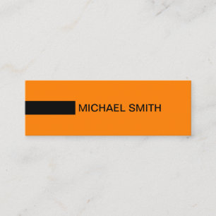 Minimalist Modern Elegant Orange & Black Mini Business Card