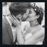 Minimalist Modern Elegant Photo Wedding Black Faux Canvas Print<br><div class="desc">Personalised Minimalist Modern Elegant Full Photo Wedding Couple Canvas with Soft Black edges</div>