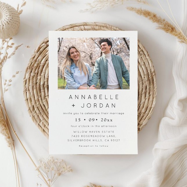 Minimalist Modern Elegant Photo Wedding  Invitation (Minimalist Modern Elegant Photo Wedding Invitation)