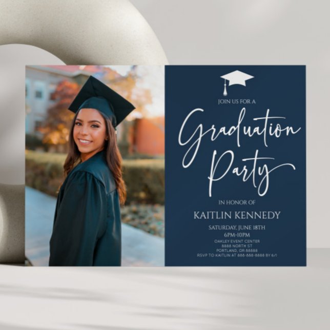 Minimalist Modern Elegant Picture Graduation Party Invitation (Creator Uploaded)