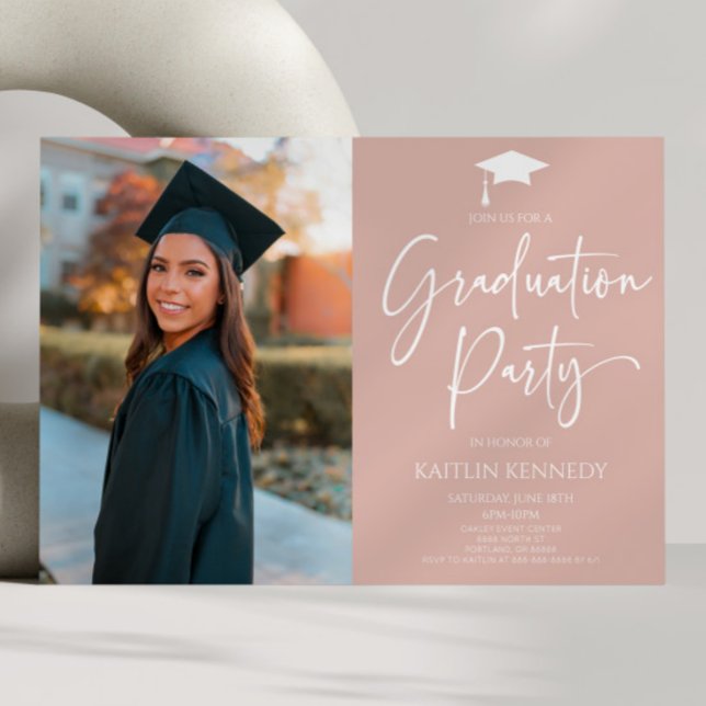 Minimalist Modern Elegant Picture Graduation Party Invitation (Creator Uploaded)