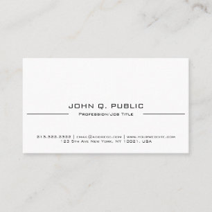 Minimalist Modern Elegant Plain White Business Card
