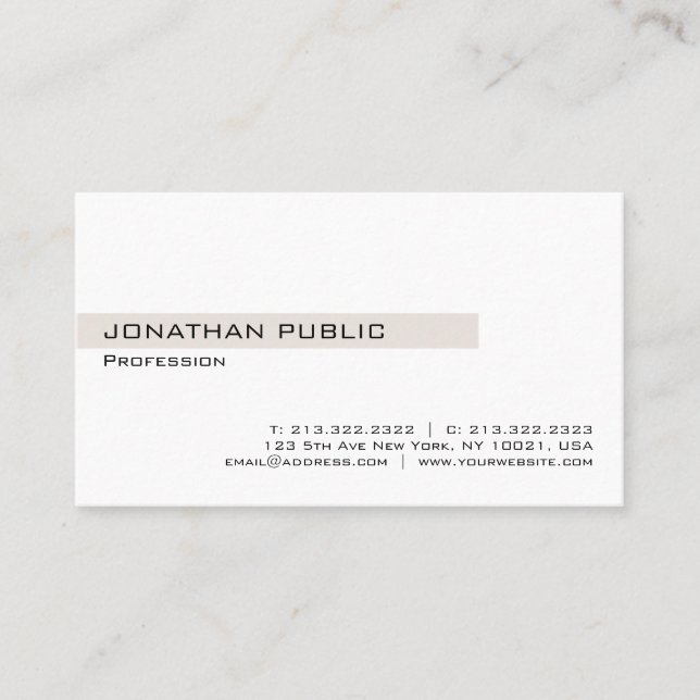 Minimalist Modern Elegant Professional Design Business Card (Front)