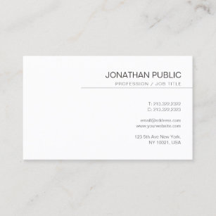 Minimalist Modern Elegant Professional Plain Business Card