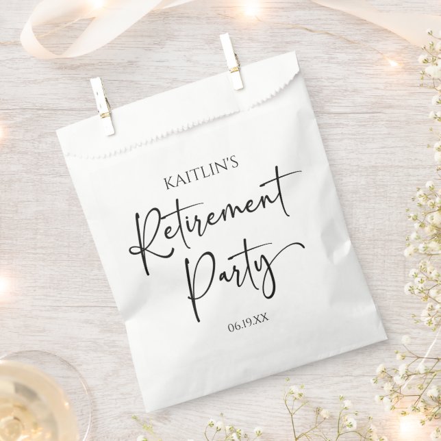 Minimalist Modern Elegant Retirement Party Favour Bag (Clipped)