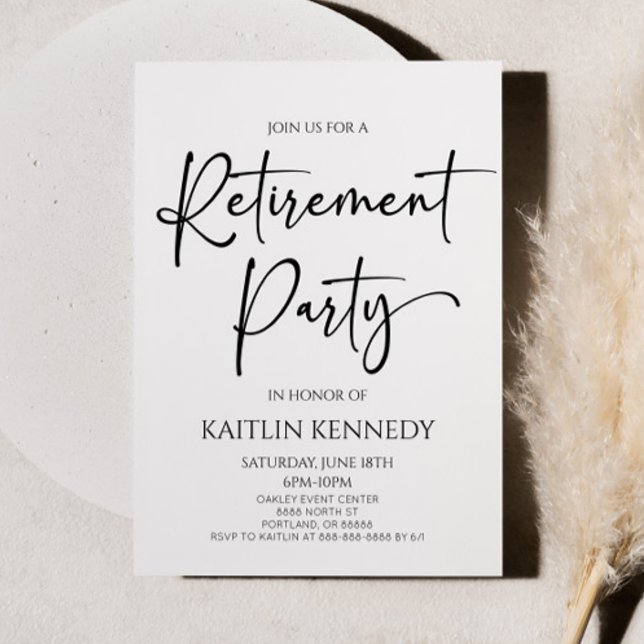 Minimalist Modern Elegant Retirement Party Invitation (Creator Uploaded)