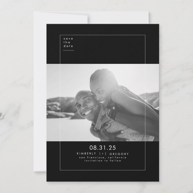 Minimalist Modern Elegant Save the Date Photo (Front)