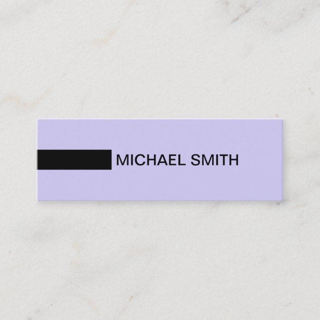 Minimalist Modern Elegant Soap & Black Mini Business Card (Front)