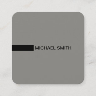 Minimalist Modern Elegant Titanium & Black Square Business Card