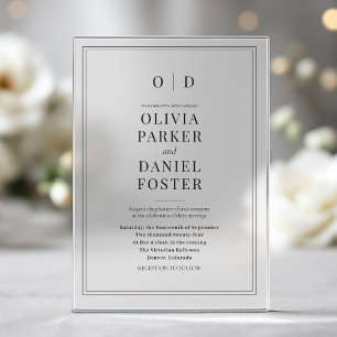 Minimalist Modern Elegant Wedding Acrylic Invitations