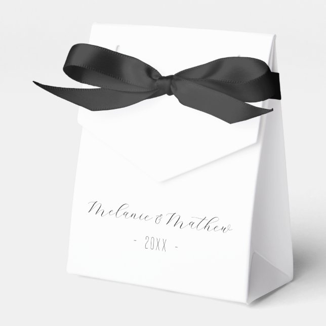 Minimalist Modern Elegant Wedding Favour Box (Front Side)