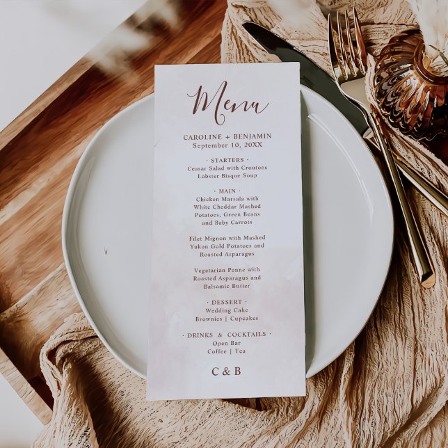 Minimalist Modern Elegant Wedding  Menu (Creator Uploaded)