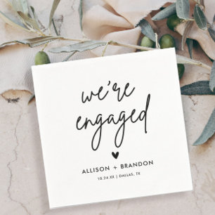 Minimalist Modern Engagement Party Engaged Napkin
