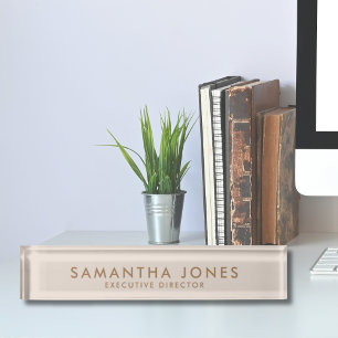 Minimalist Modern Exective Desk Name Plate