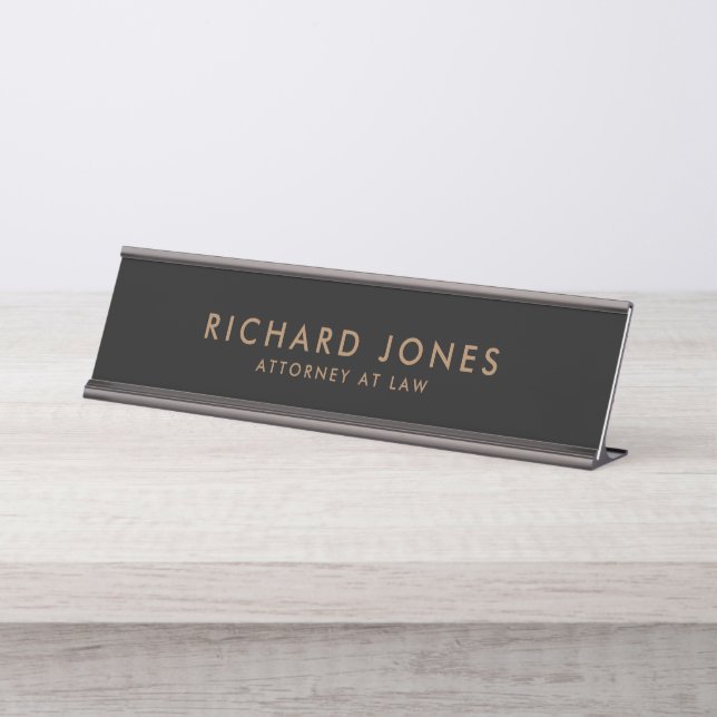 Minimalist Modern Executive Professional Lawyer Desk Name Plate (Front)