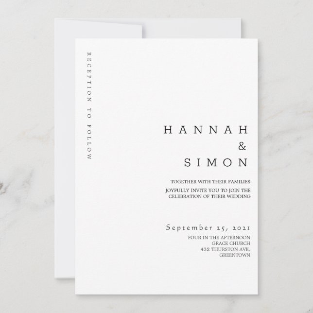 Minimalist Modern Fall Wedding Invitation (Front)