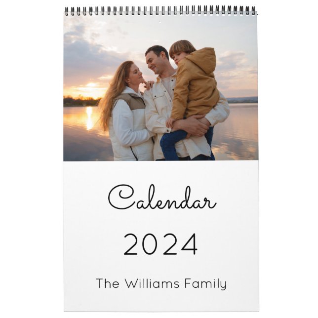 Minimalist Modern Family Multi Photo Calendar (Cover)