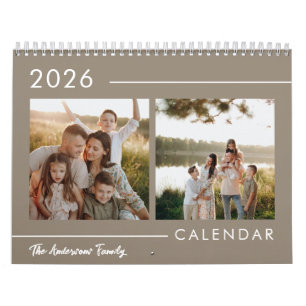 Minimalist Modern Family Photo 2026  Calendar