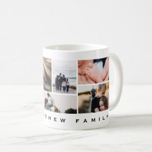 Minimalist Modern Family Photo Collage Coffee Mug