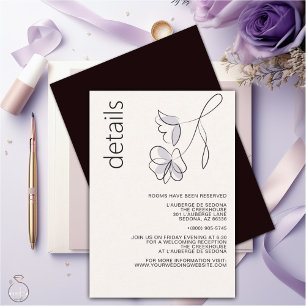 Minimalist Modern Floral Dusty Plum and Buff RSVP Card