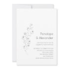 Minimalist Modern Floral Sketch Elegant Wedding