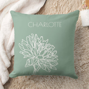 Minimalist Modern Floral Sketch Home  Cushion