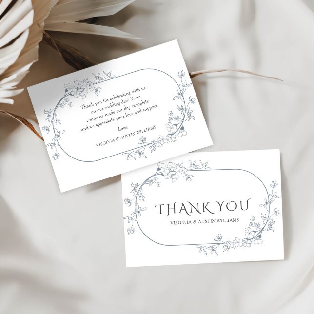 Minimalist Modern Floral Wedding Thank You Card (Creator Uploaded)