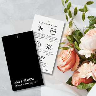 Minimalist Modern Flowers Care Florist Hang Tags