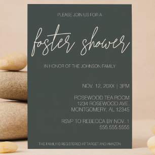 Minimalist Modern Foster Care Baby/Child Shower Invitation