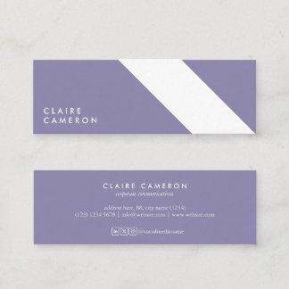 minimalist modern geometric pattern lavender mini business card
