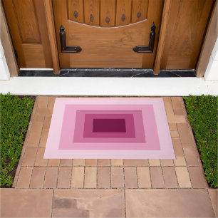 Minimalist Modern Geometric Pink Colour Palette Doormat