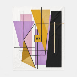 Minimalist modern geometric triangle monogram flee fleece blanket