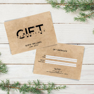 Minimalist Modern Gift Card Certificate