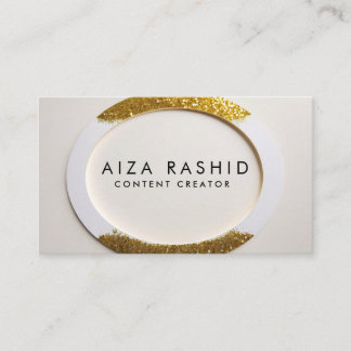 Minimalist Modern Gold Glam Glitter  Business Card