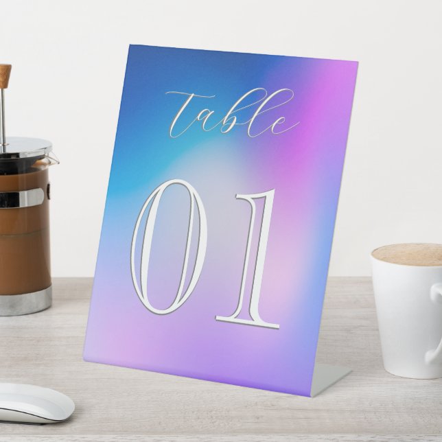 Minimalist, Modern, Gradient, Custom Number Pedestal Sign (In SItu)