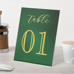 Minimalist, Modern, Gradient, Green,Custom Number  Pedestal Sign