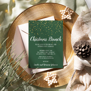 Minimalist Modern Green Christmas Brunch Invitation