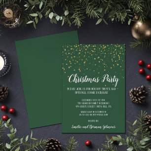 Minimalist Modern Green Christmas Party Gold 