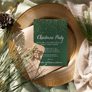 Minimalist Modern Green Christmas Party Invitation