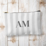 Minimalist Modern Grey Initial Monogram Accessory Pouch<br><div class="desc">Create your own personalised cosmetic and makeup bag with modern minimalist initials and script calligraphy monogram name.</div>