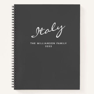 Minimalist Modern Grey Personalised Travel Journal