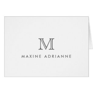 Minimalist Modern Grey Silver Monogram Initial