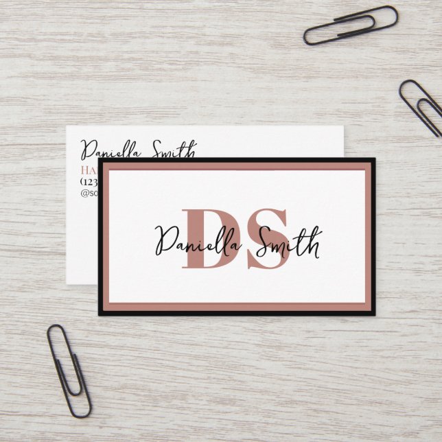 Minimalist Modern Hairstylist Loyalty Business Card (Front/Back In Situ)